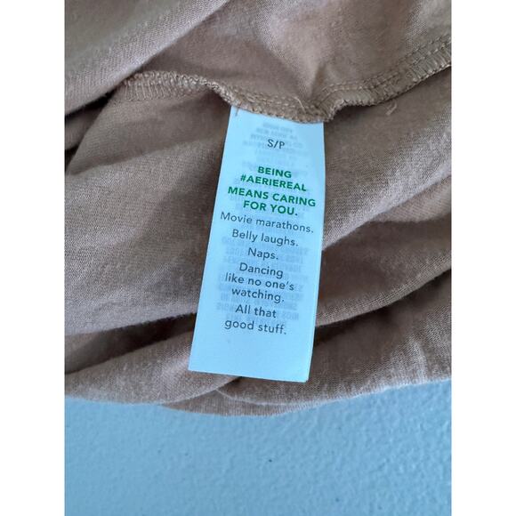 American Eagle Aerie Tan Brown Neutral Cozy Soft Tank Top Sleeveless Shirt Small - Picture 4 of 7